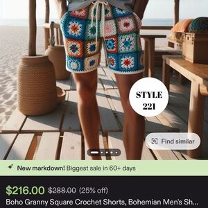 Colorful Crochet Men Shorts